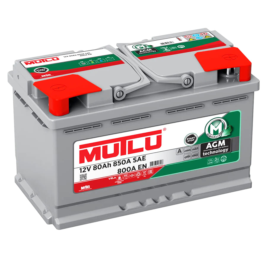 Аккумулятор MUTLU AGM 80Ah 800A R+