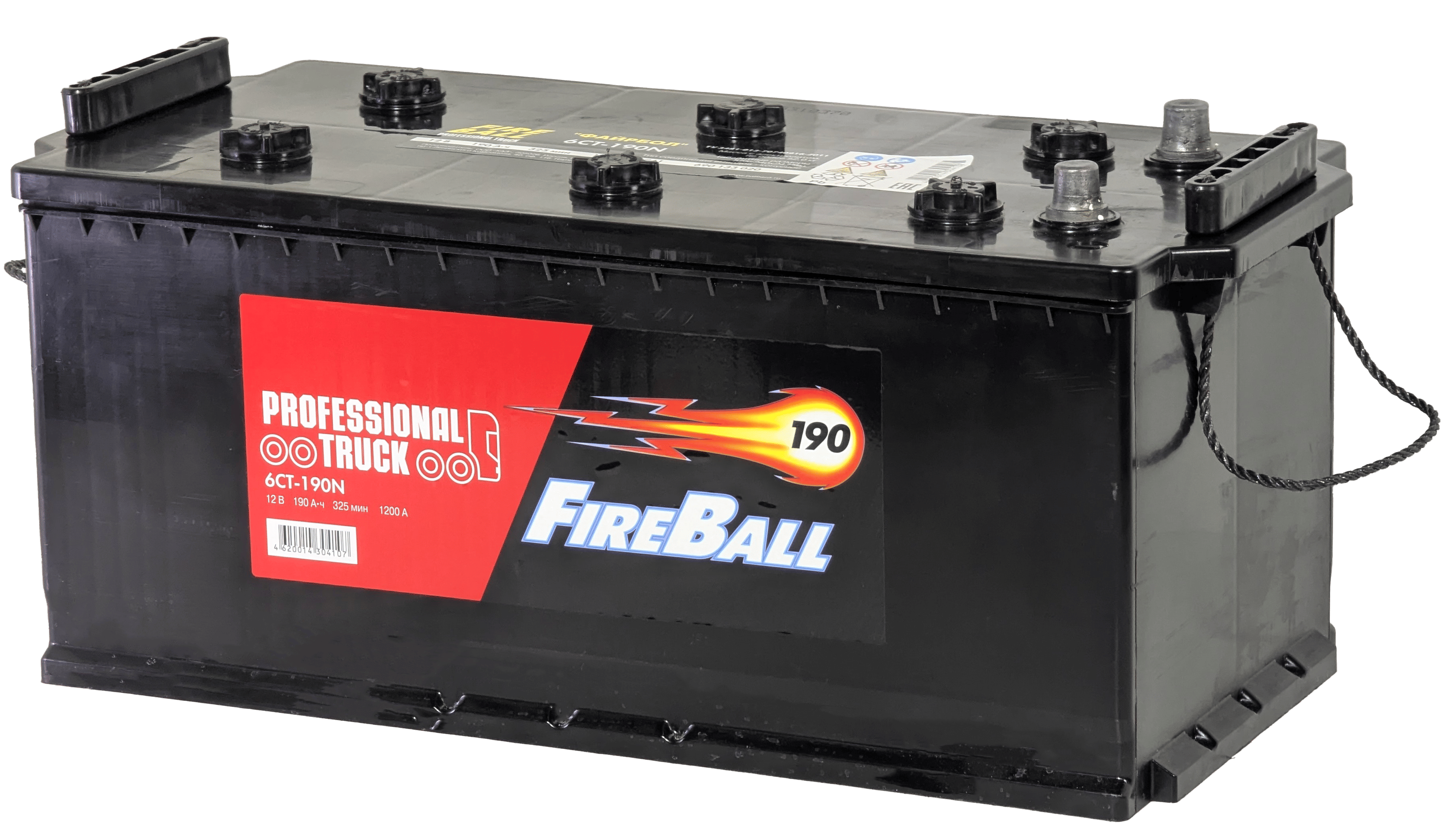 Аккумулятор FIREBALL 190Ah 1200A рус. с бортом