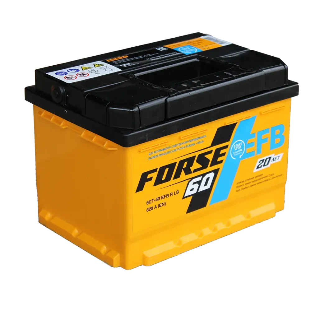 Аккумулятор FORSE EFB 60Ah 620A R+ низкий