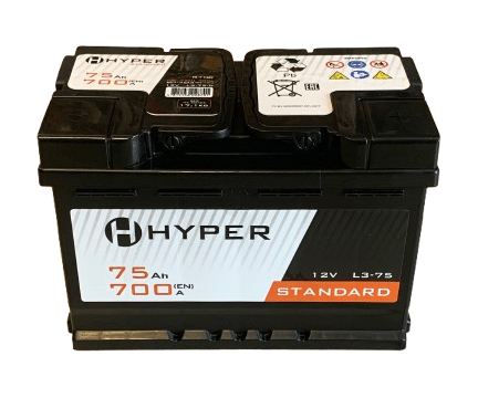 Аккумулятор HYPER Standard 75Ah 700A R+
