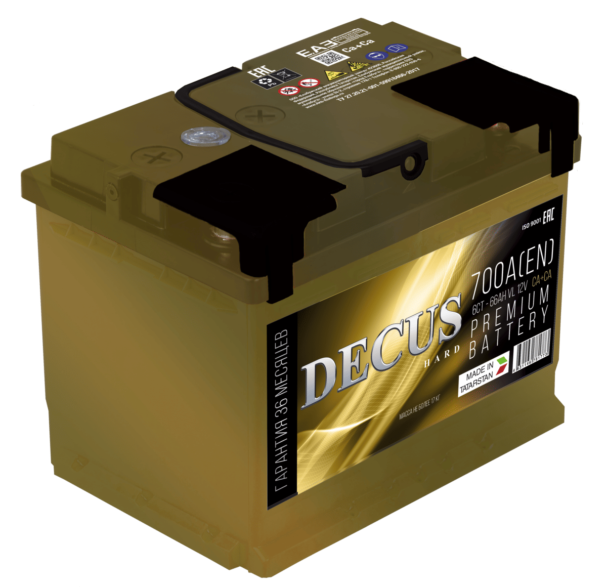 Аккумулятор DECUS 66Ah 700A L+