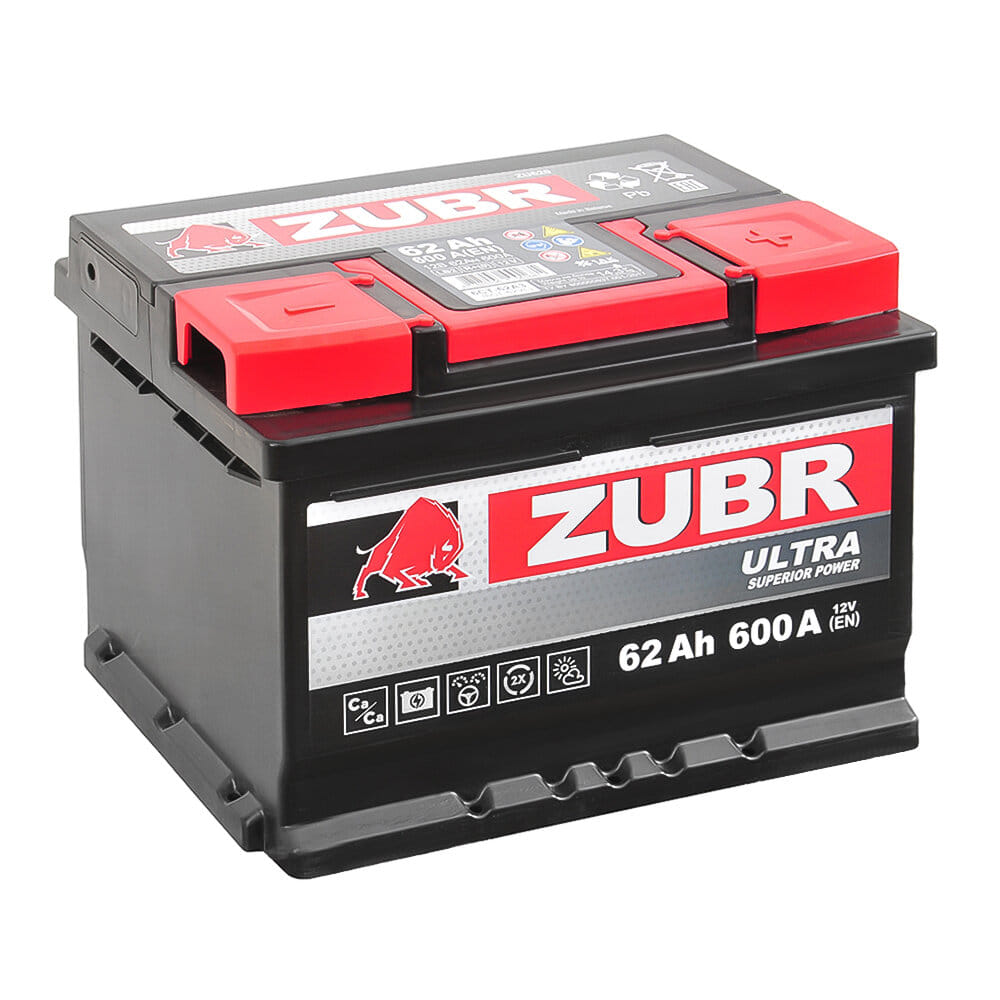Аккумулятор ZUBR Ultra 62Ah 600A R+