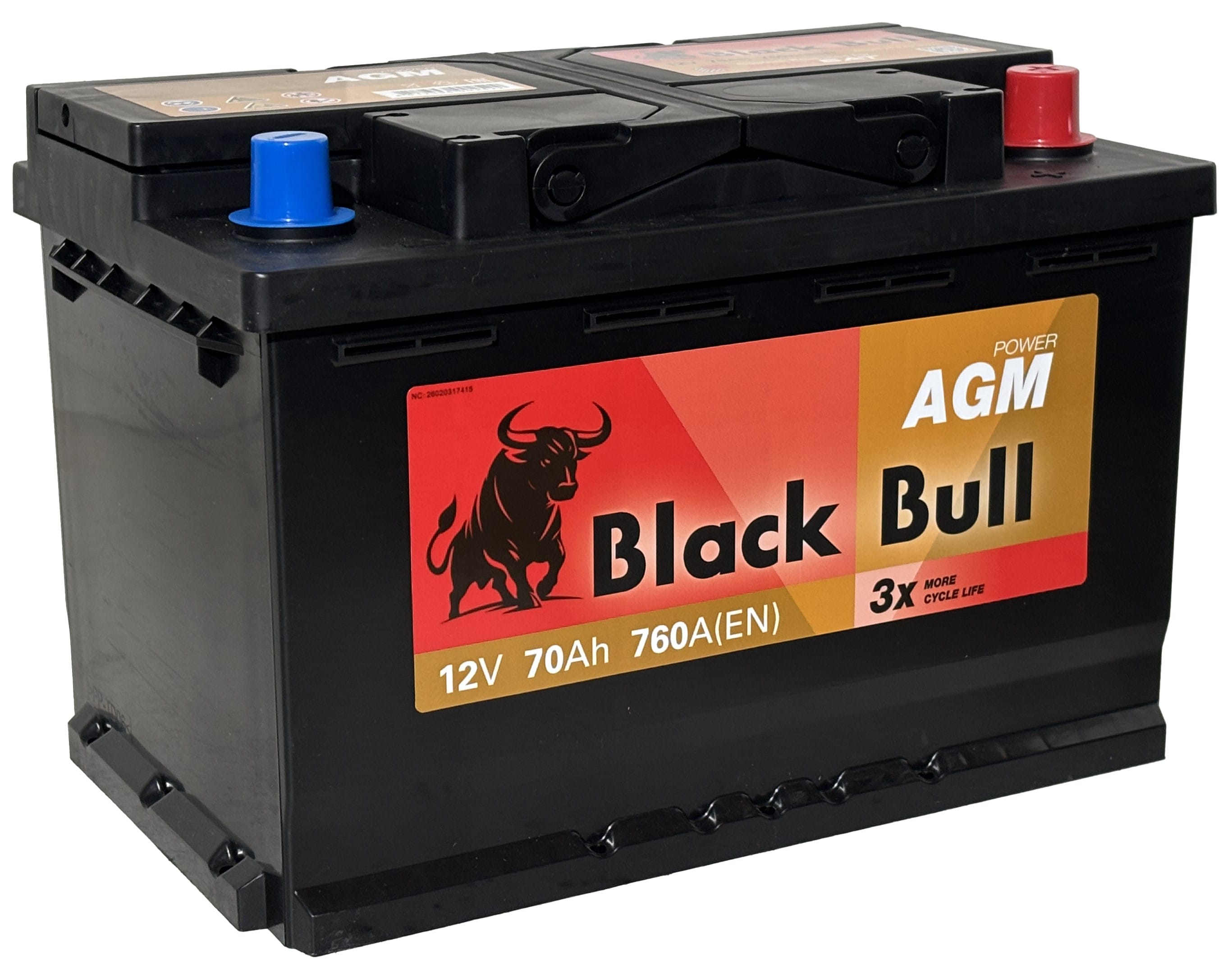 Аккумулятор BLACK BULL AGM 70Ah 760A R+