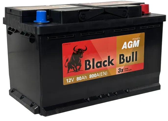 Аккумулятор BLACK BULL AGM 80Ah 800A R+