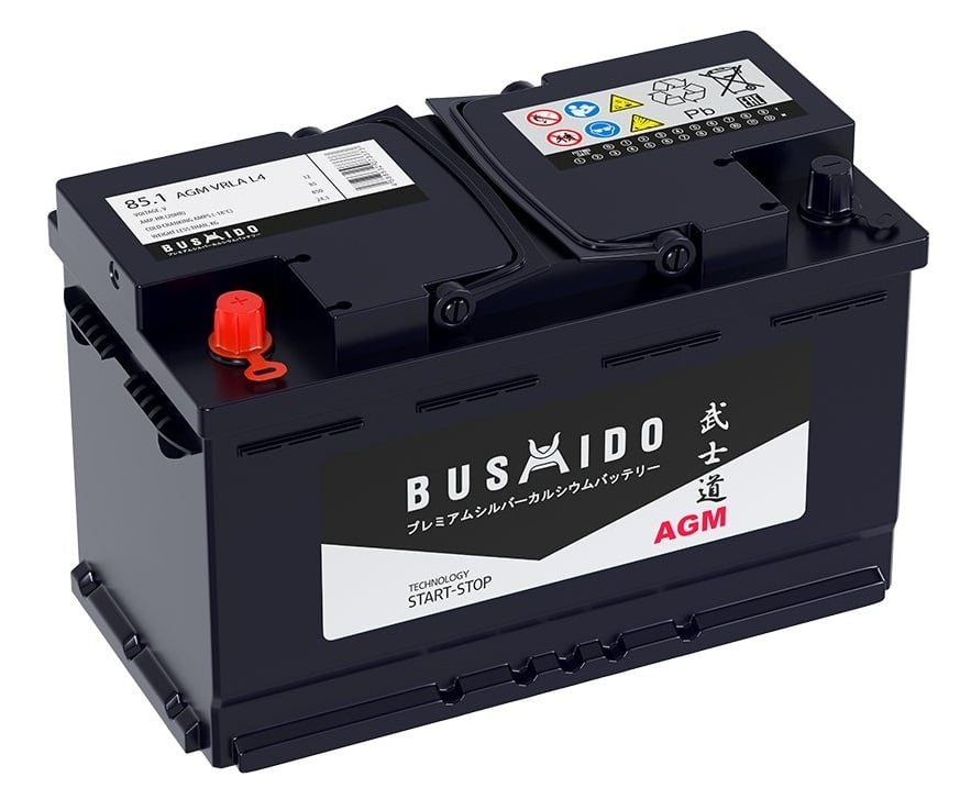 Аккумулятор BUSHIDO AGM 85Ah 850A L+