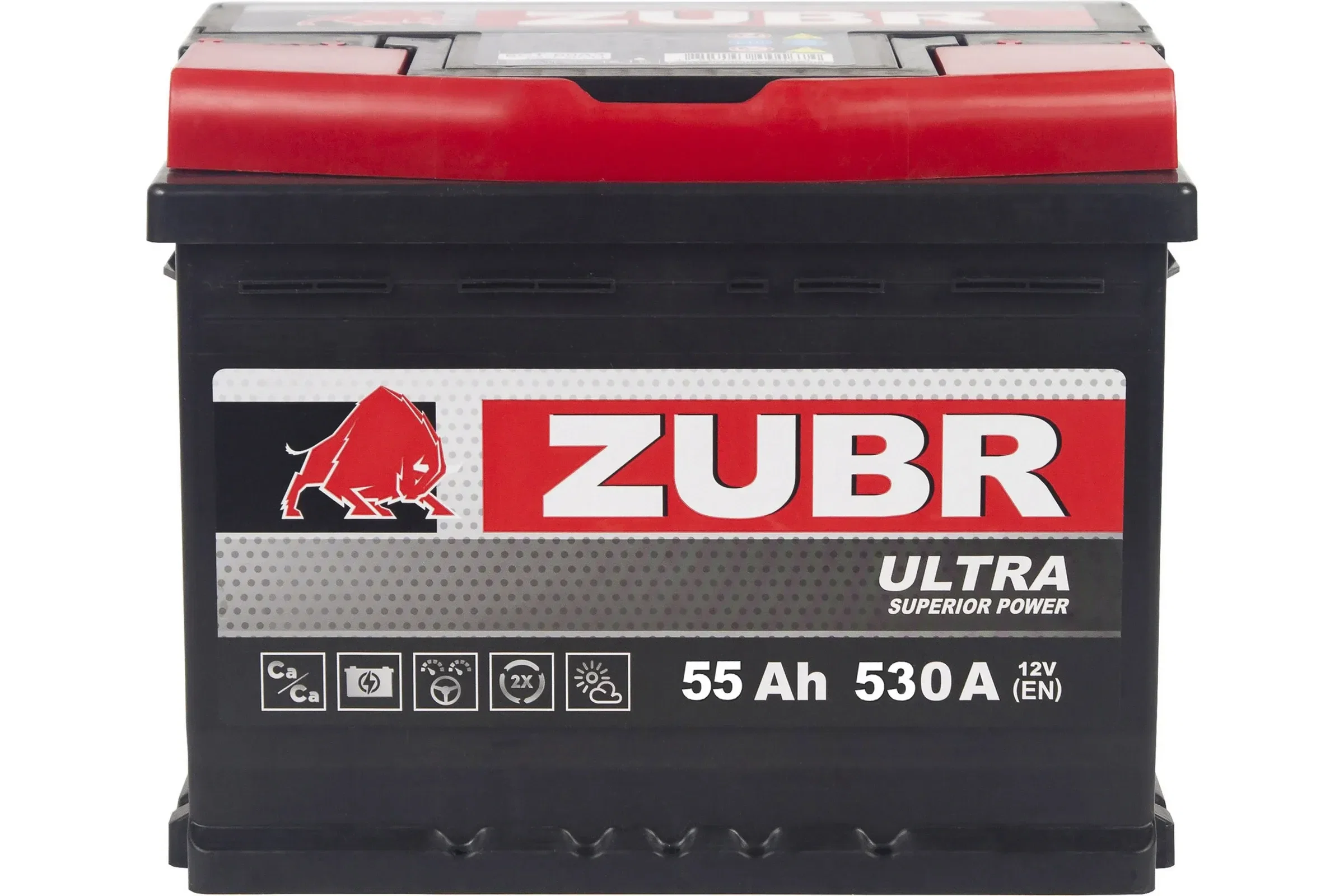 Аккумулятор ZUBR ULTRA 55Ah 530A R+ L2