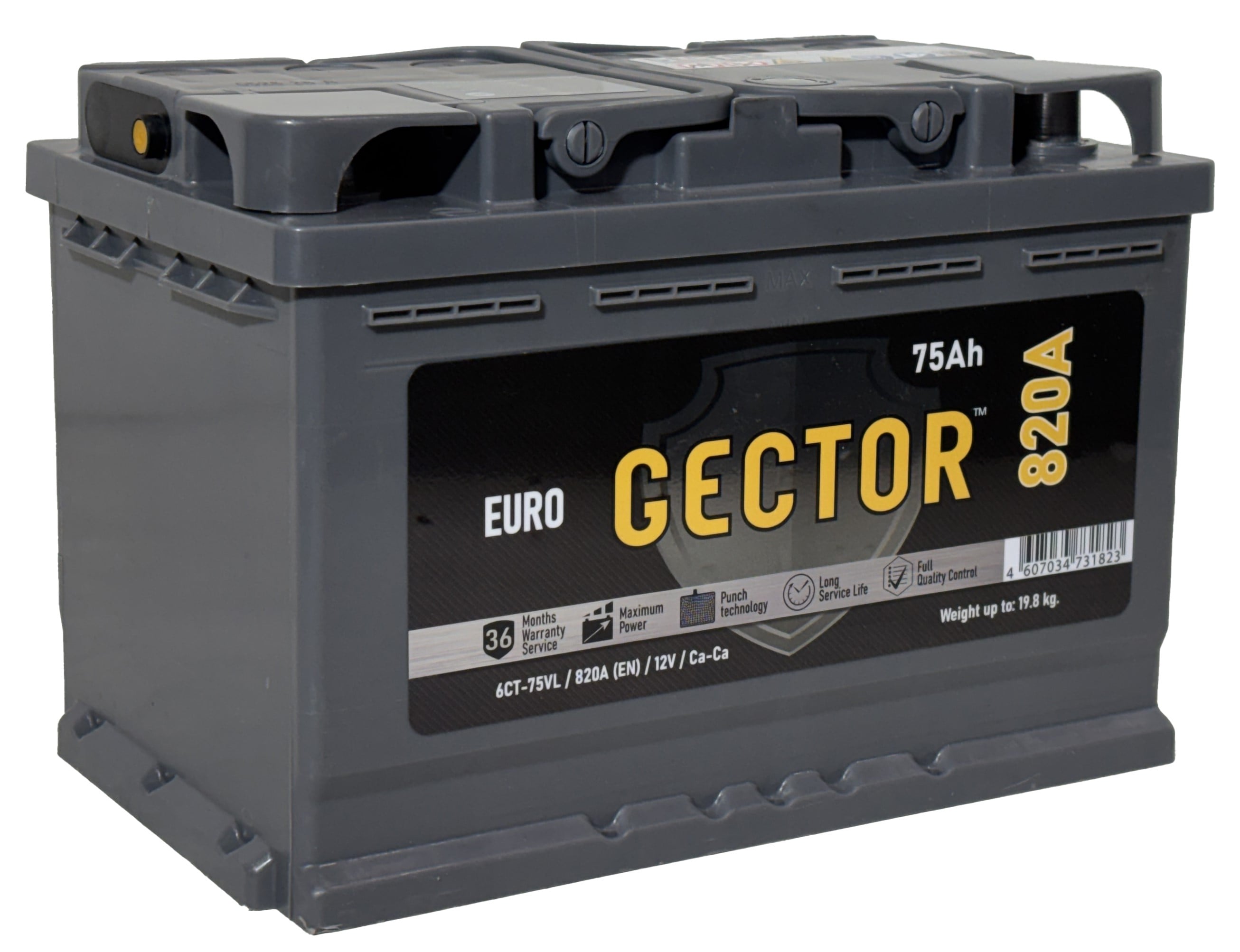 Аккумулятор GECTOR 75Ah 820A R+ L3