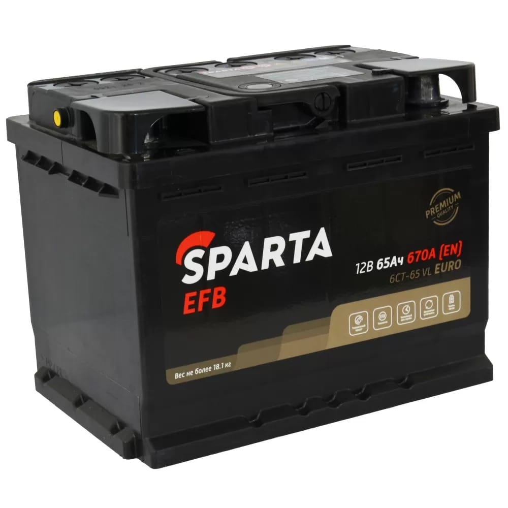 Аккумулятор SPARTA EFB 65Ah 670A R+