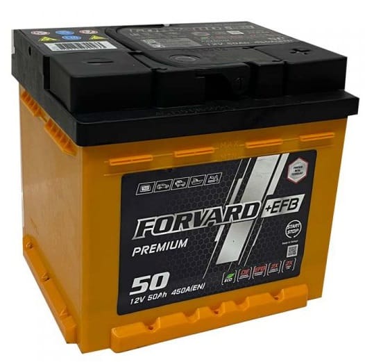 Аккумулятор FORVARD EFB 50Ah 450A R+ низкий