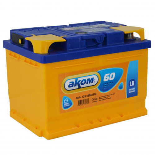 Аккумулятор AKOM 60Ah 590A R+ низкий