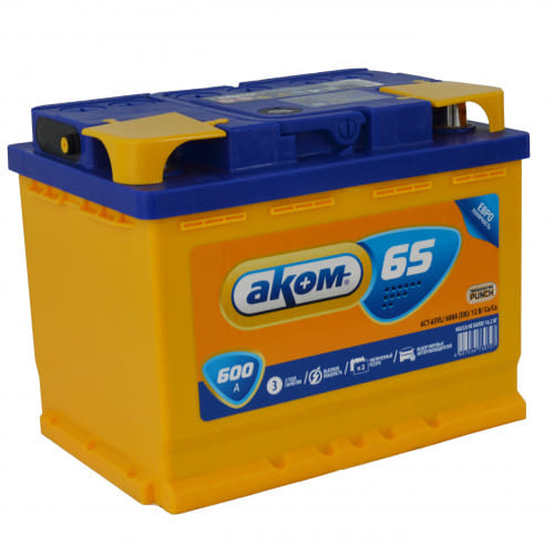 Аккумулятор AKOM 65Ah 600A R+