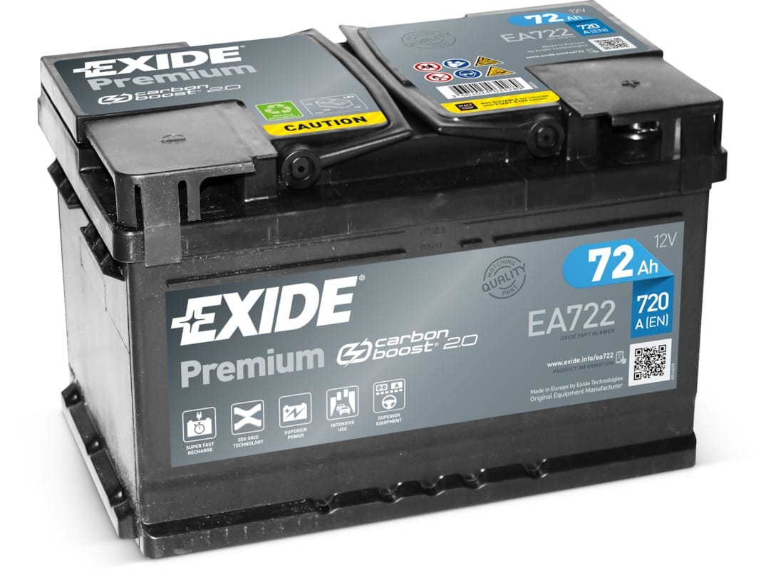 Аккумулятор EXIDE Premium 72Ah 720A R+ низкий