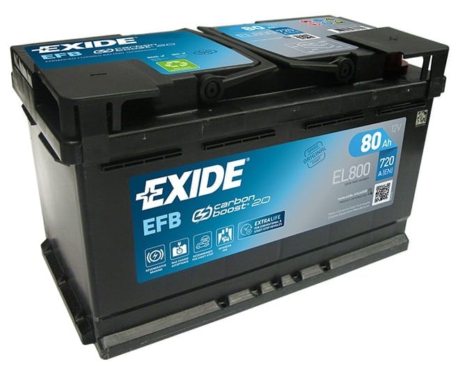 Аккумулятор EXIDE EFB 80Ah 800A R+