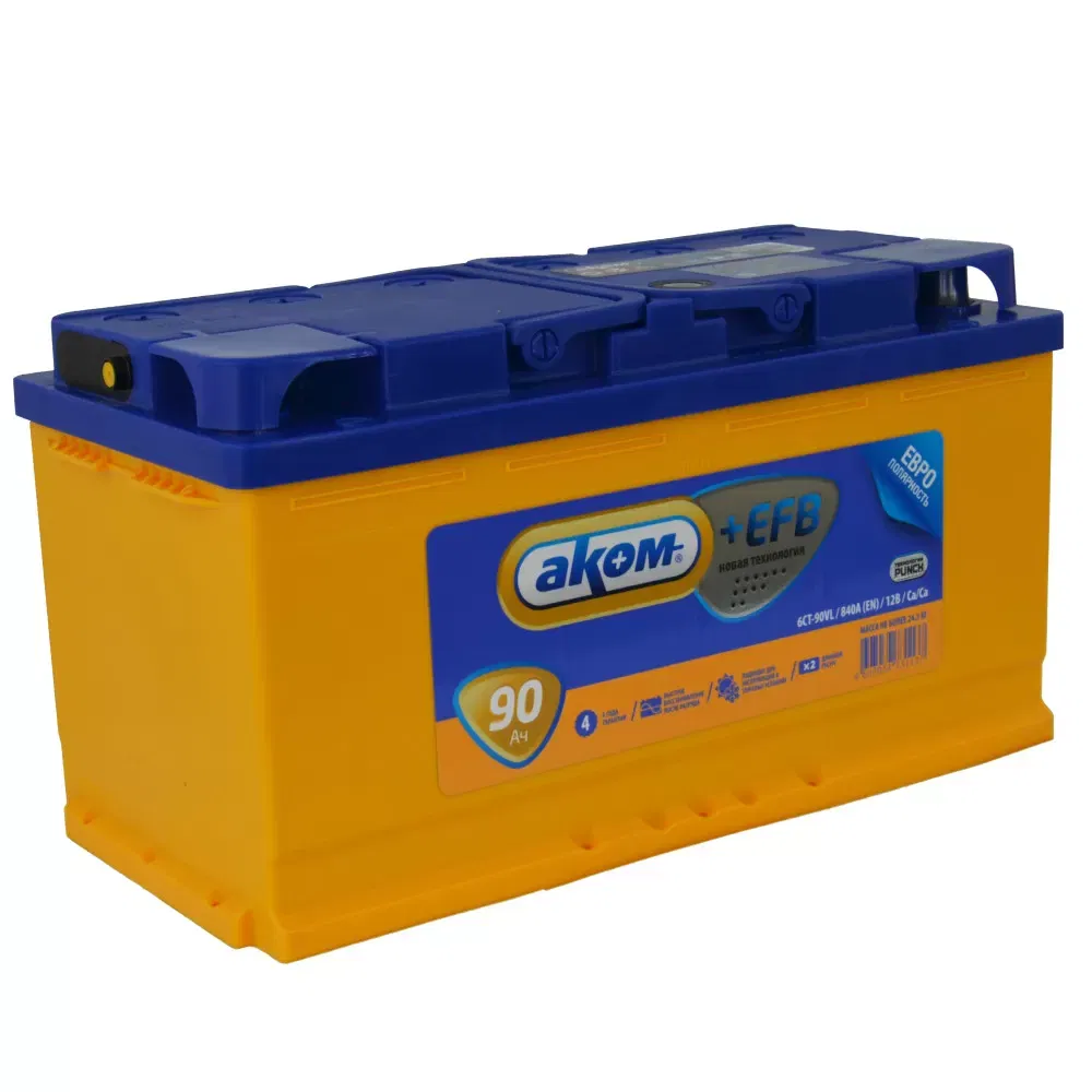 Аккумулятор AKOM +EFB 90Ah 840A R+