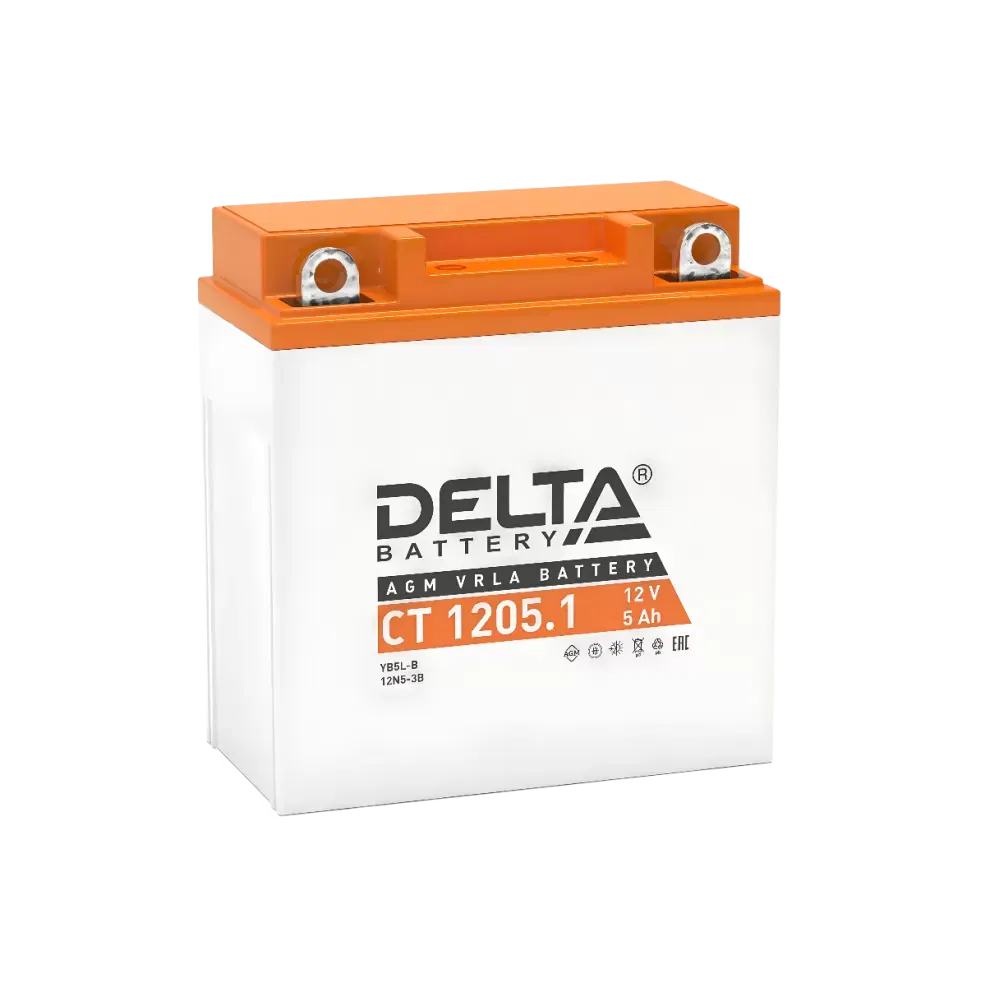 Аккумулятор DELTA СТ 1205.1 (5Ah) 12N5-3B, YB5L-B