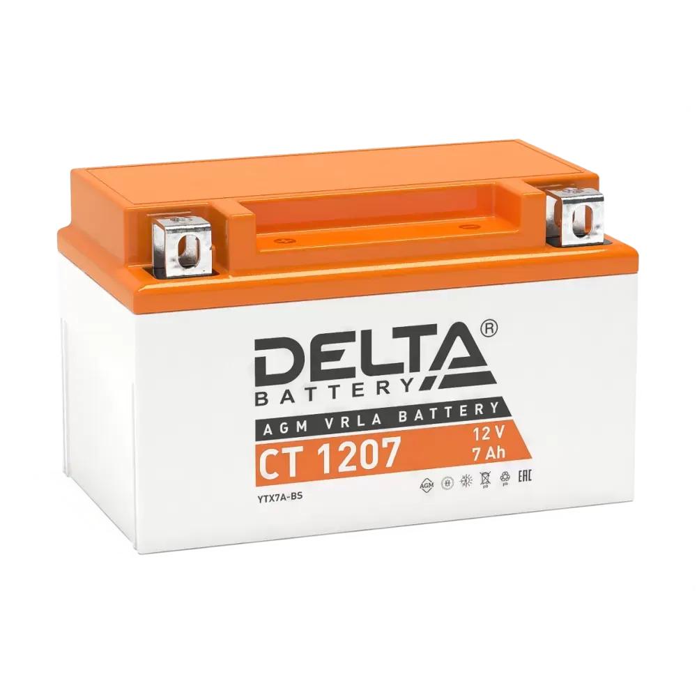 Аккумулятор DELTA СТ 1207 (7Ah) YTX7A-BS
