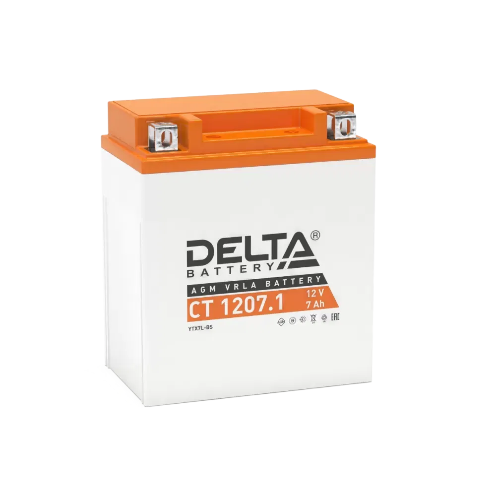 Аккумулятор DELTA СТ 1207.1 (7Ah) YTX7L-BS
