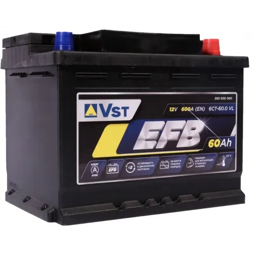 Аккумулятор VST EFB 60Ah 600A R+
