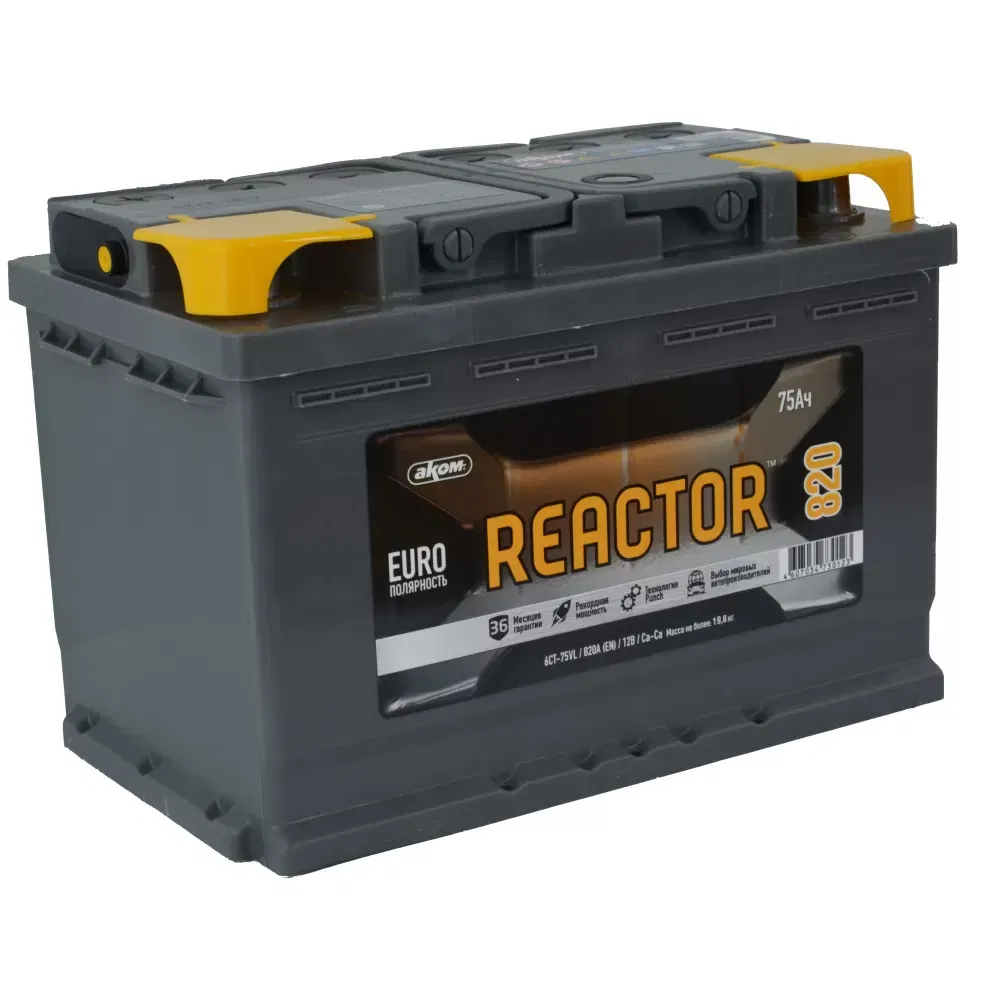 Аккумулятор REACTOR 75Ah 820A R+