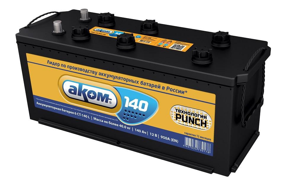 Аккумулятор AKOM 140Ah 950A евро