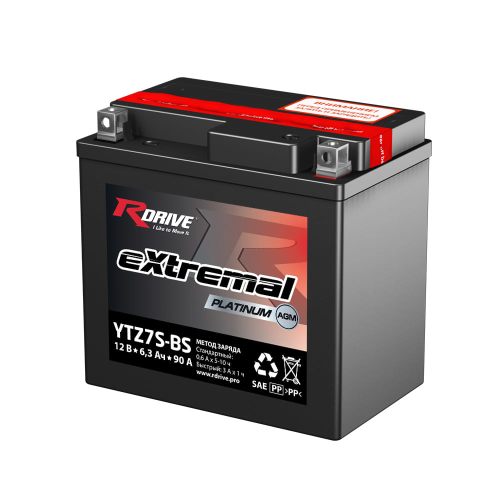 Аккумулятор RDRIVE eXtremal Platinum YTZ7S-BS 6,3Ah