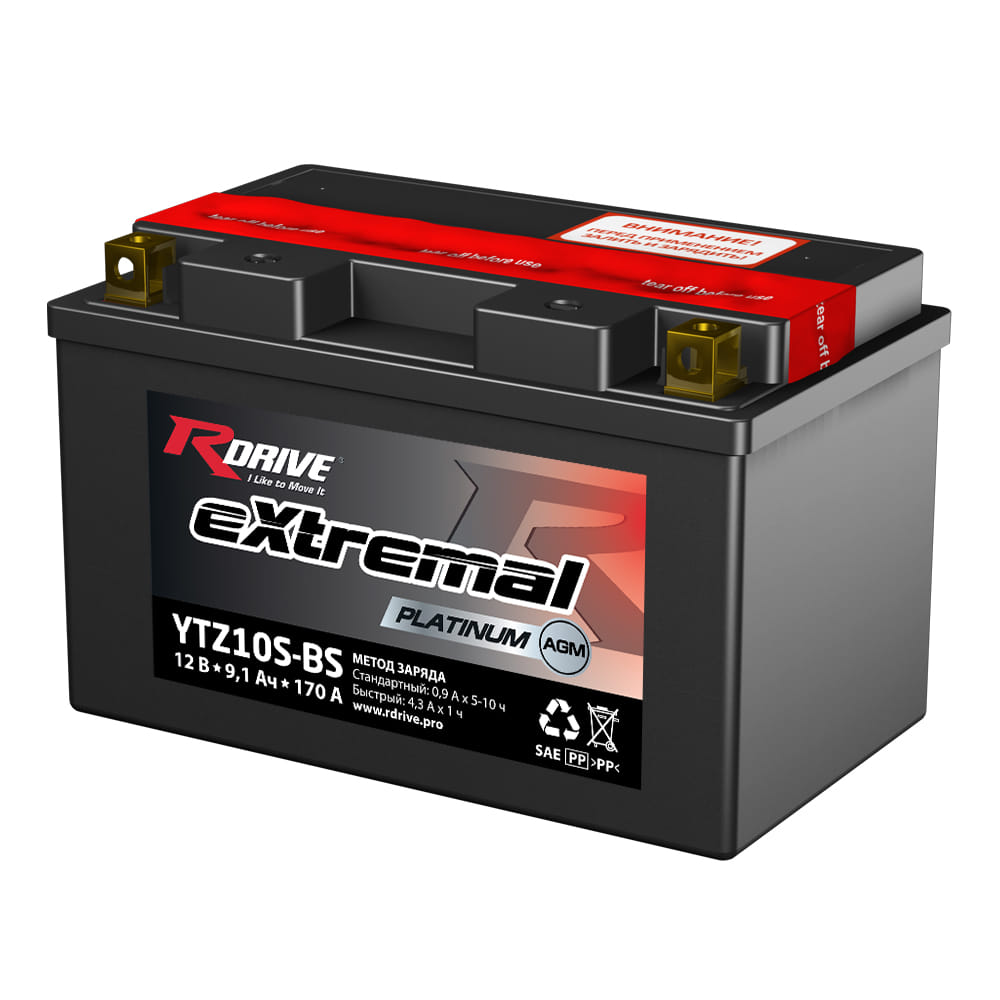 Аккумулятор RDRIVE eXtremal Platinum YTZ10S-BS 9,1Ah