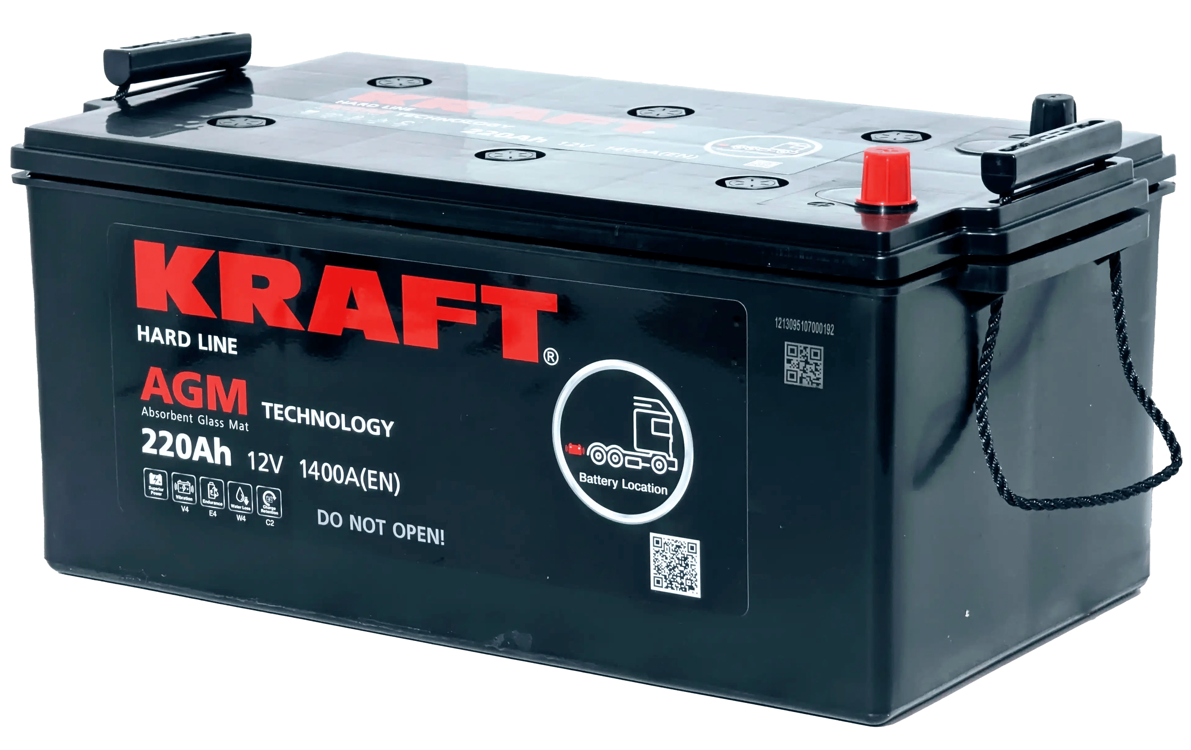 Аккумулятор KRAFT AGM 220Ah 1400A евро