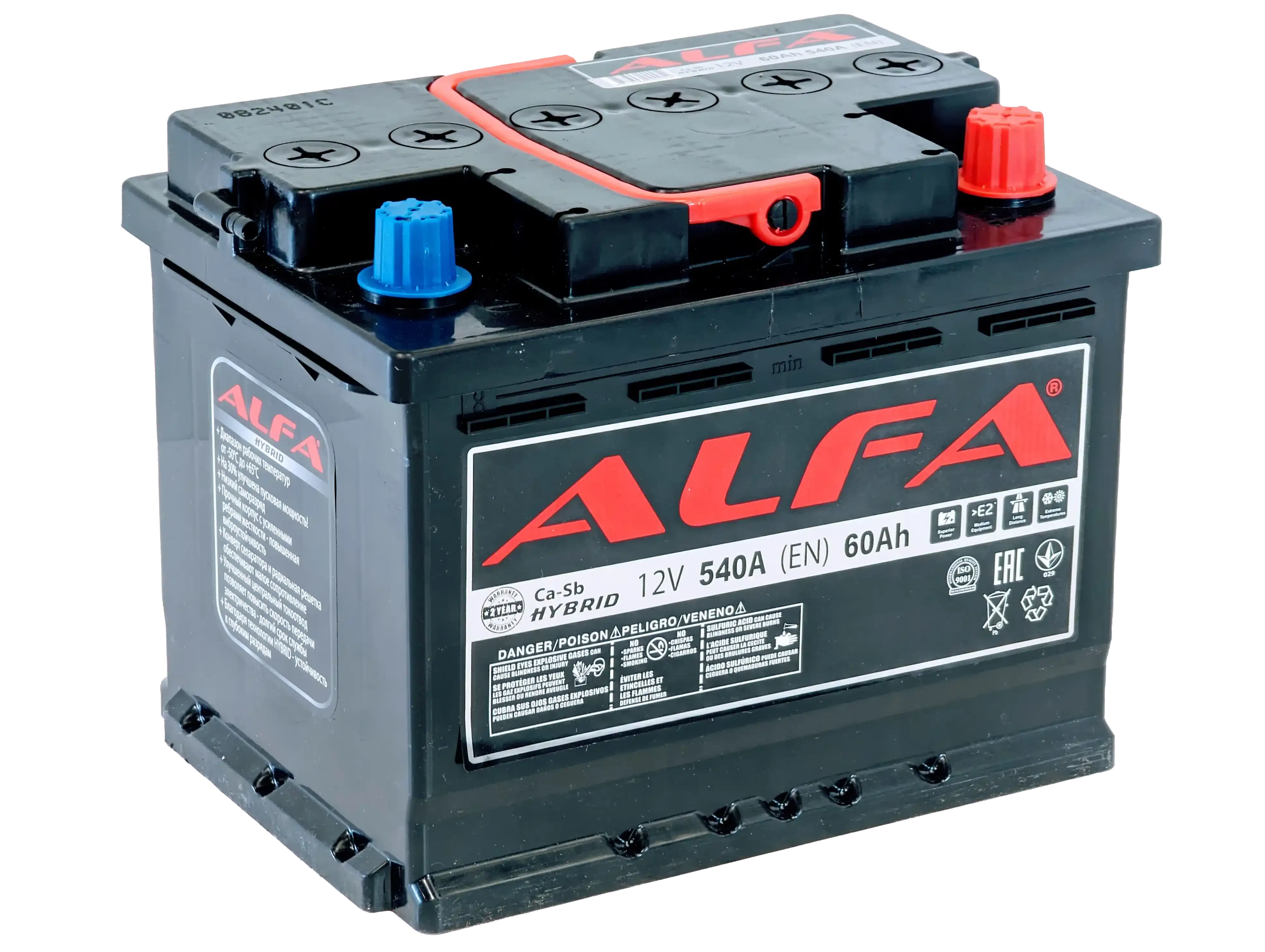 Аккумулятор ALFA Hybrid 60Ah 540A R+