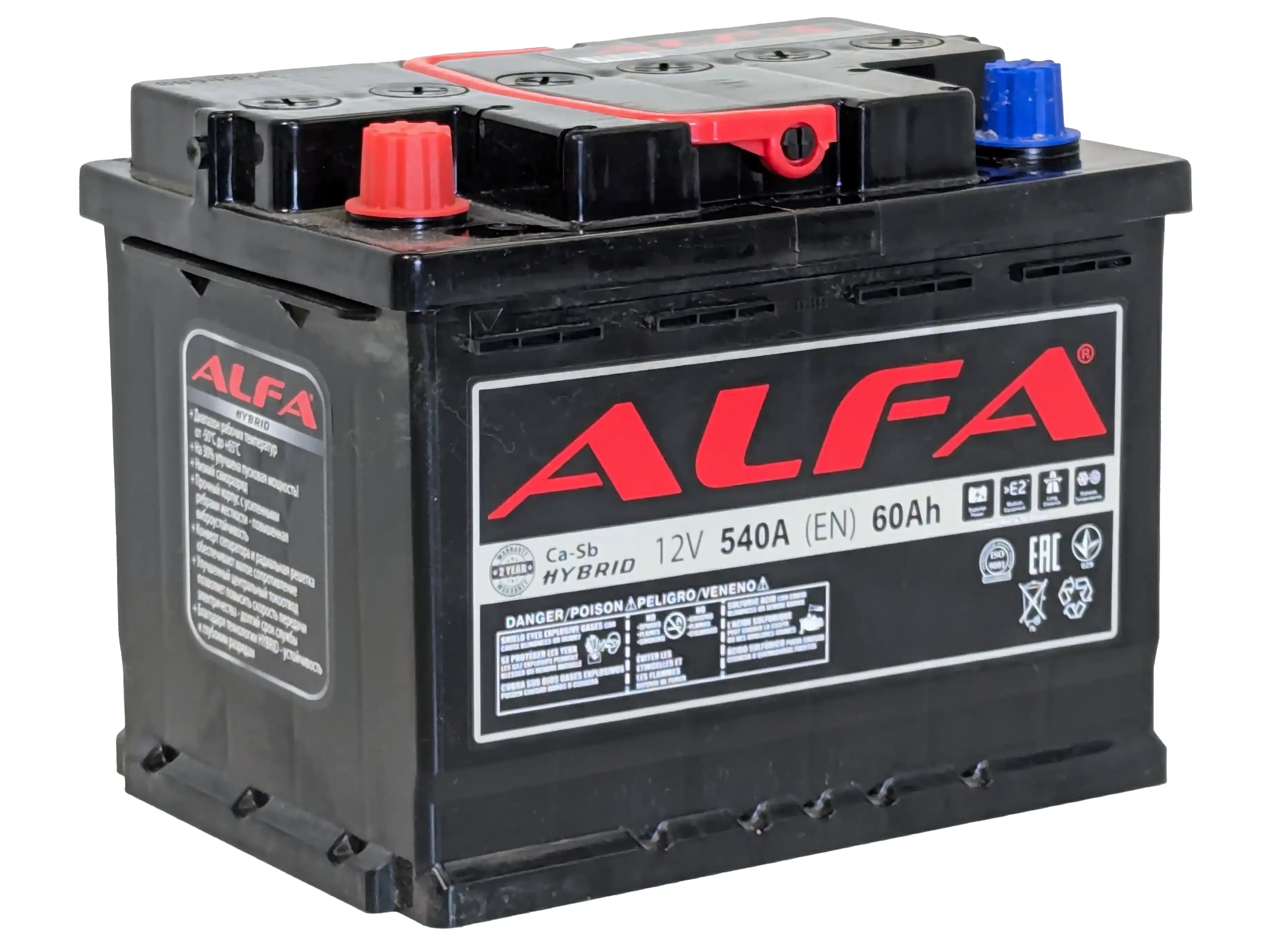 Аккумулятор ALFA Hybrid 60Ah 540A L+