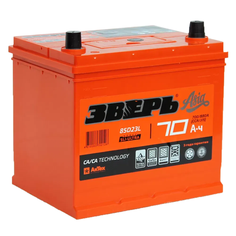 Аккумулятор ЗВЕРЬ ASIA 70Ah 700A R+
