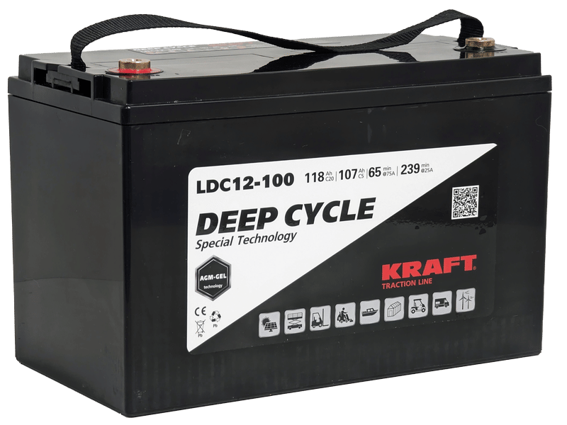 Аккумулятор KRAFT 12V-118Ah(C20) L+