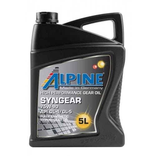 Масло трансмиссионное ALPINE Syngear 75W-90, 5л