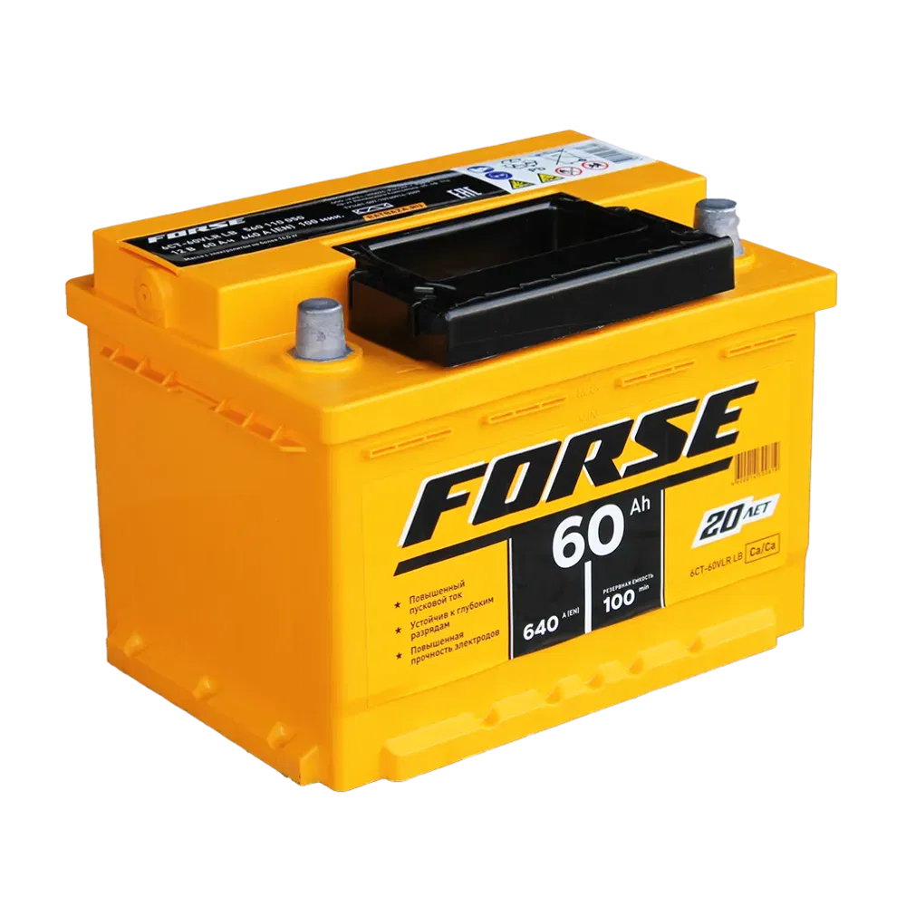 Аккумулятор FORSE 60Ah 640A R+ низкий