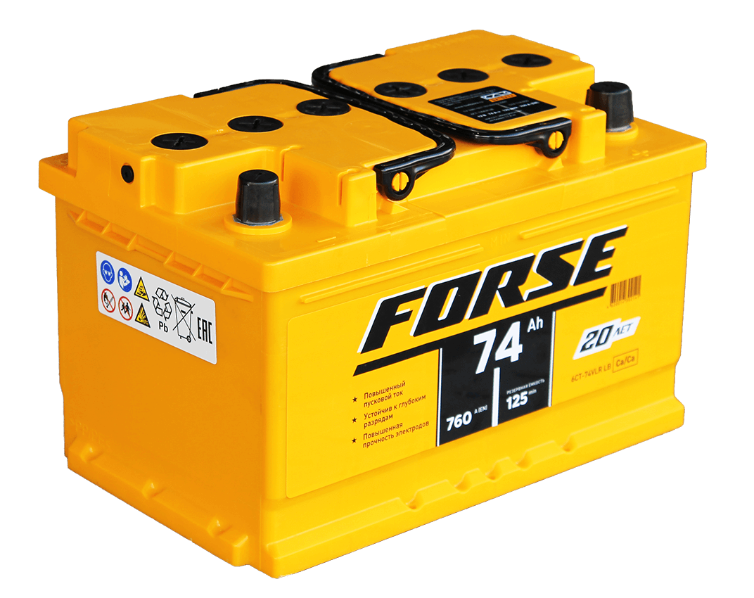 Аккумулятор FORSE 74Ah 760A R+ низкий