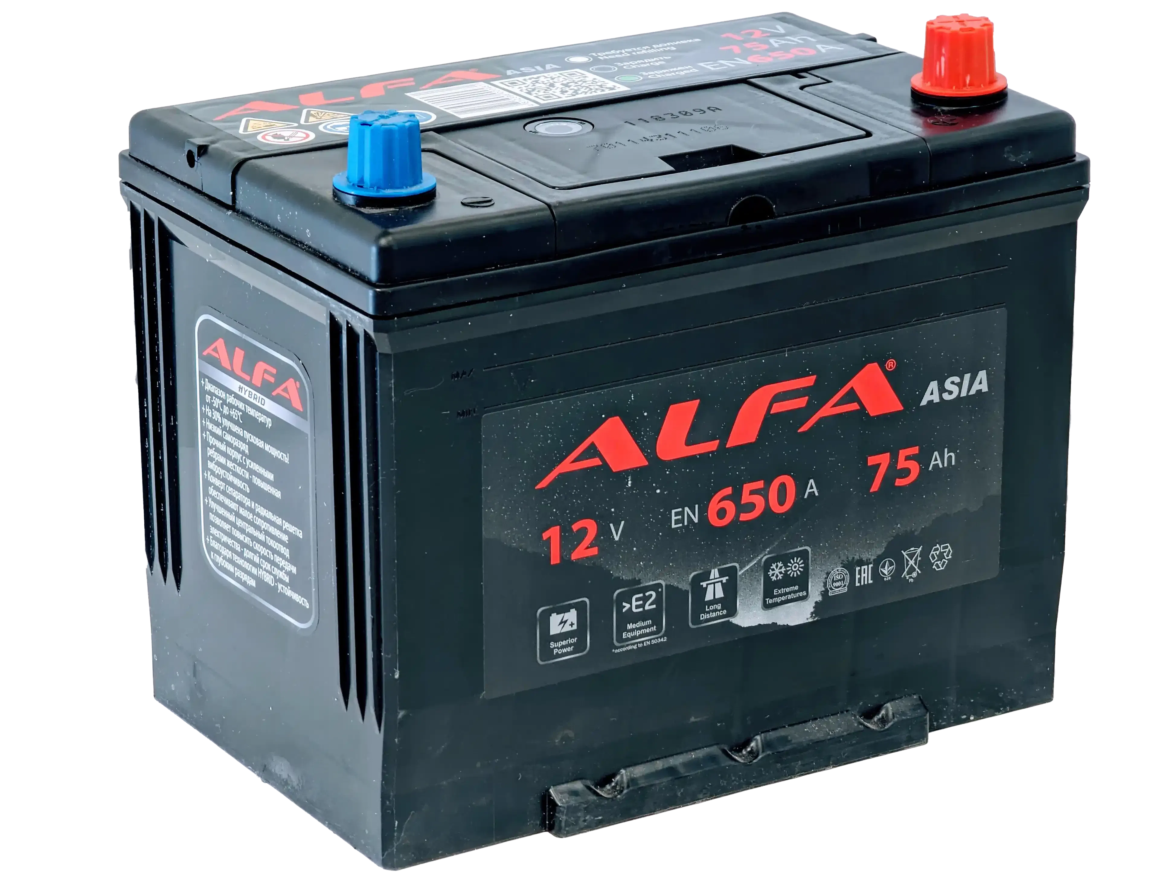 Аккумулятор ALFA ASIA 75Ah 650A R+
