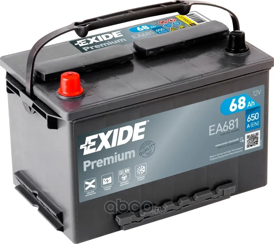 Аккумулятор Exide Premium 68Ah 650A L+