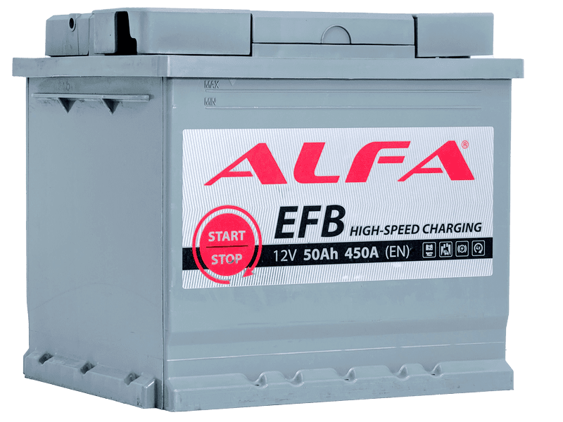 Аккумулятор ALFA EFB 50Ah 450A R+