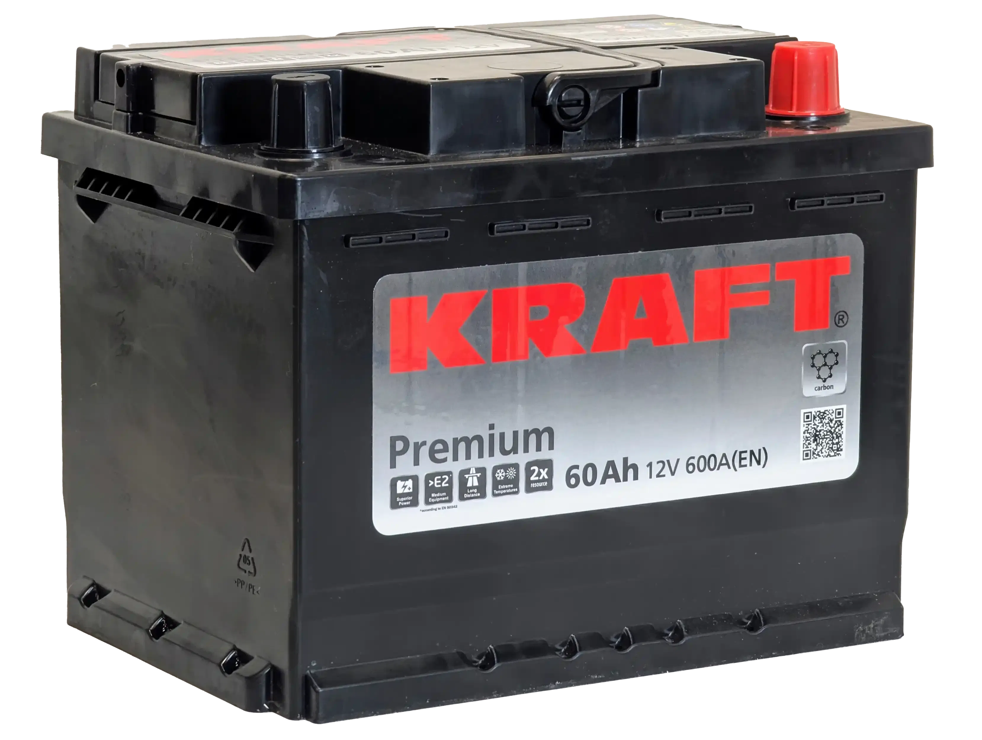 Аккумулятор KRAFT 60Ah 600A R+