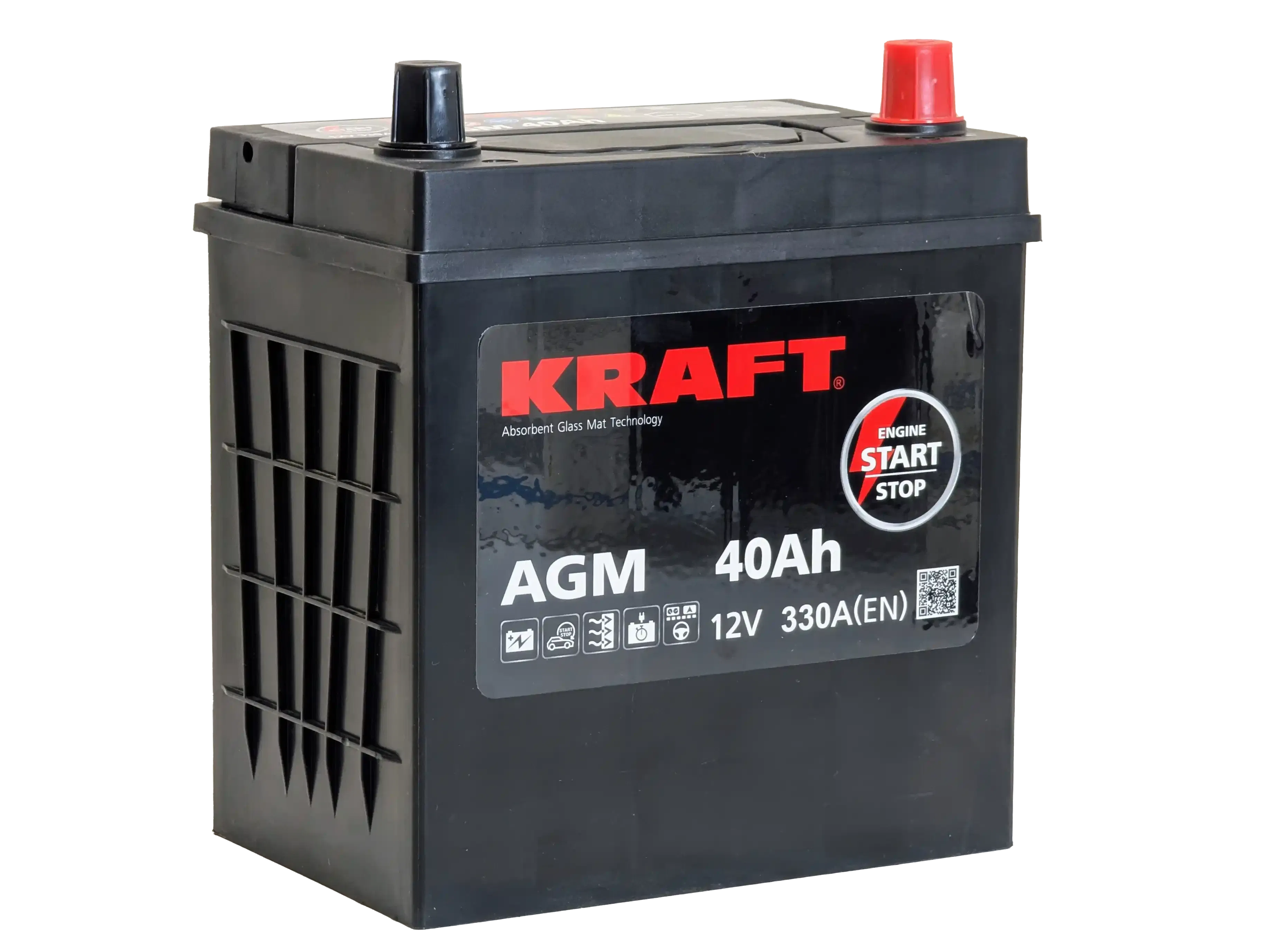 Аккумулятор KRAFT AGM ASIA 40Ah 330A R+