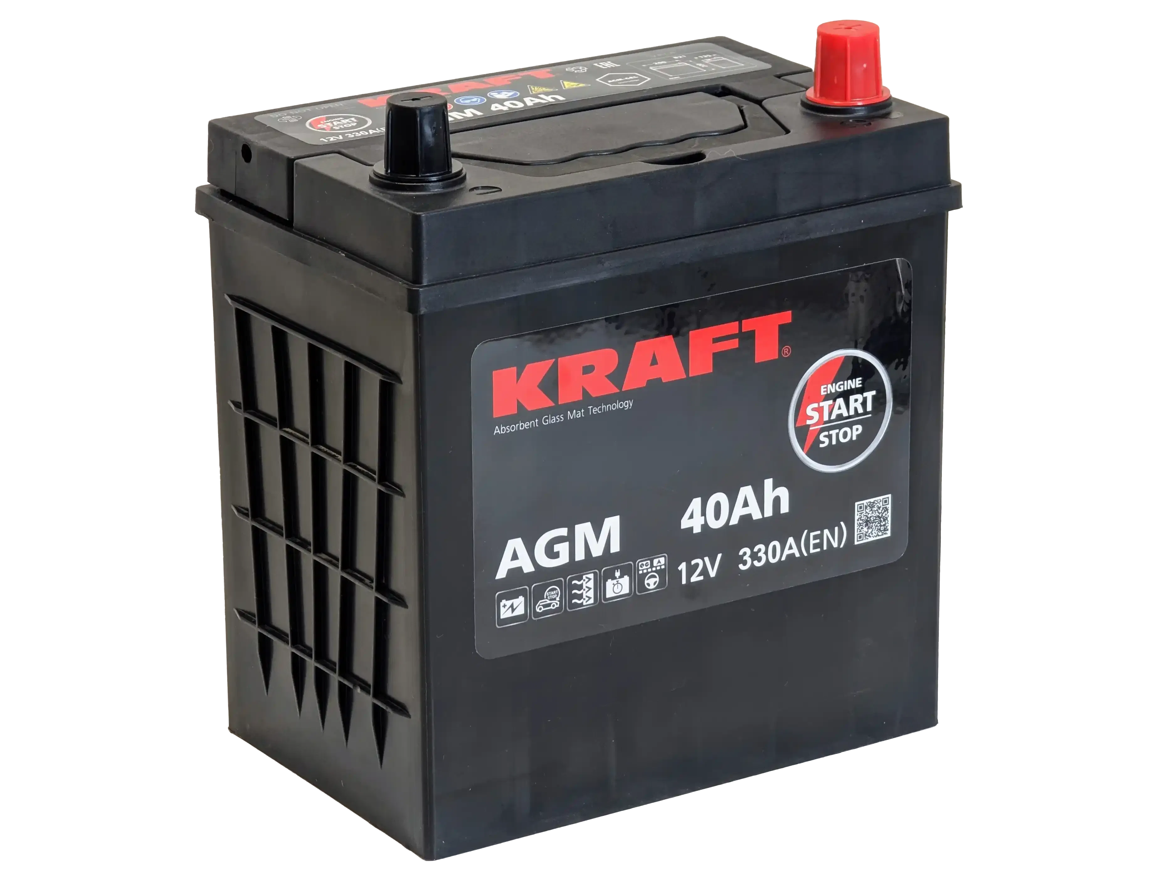 Аккумулятор KRAFT AGM ASIA 40Ah 330A R+