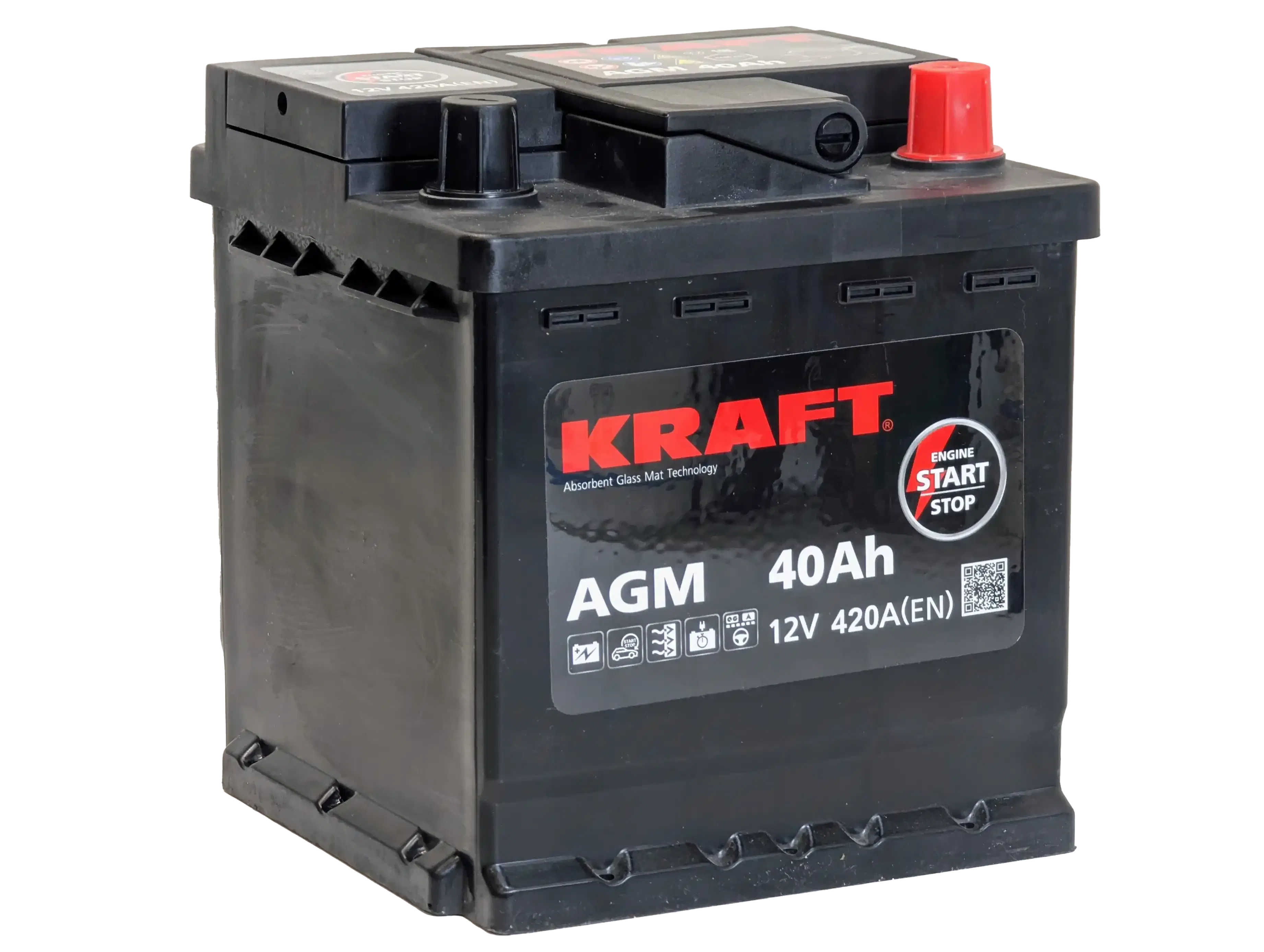Аккумулятор KRAFT AGM 40Ah 420A R+