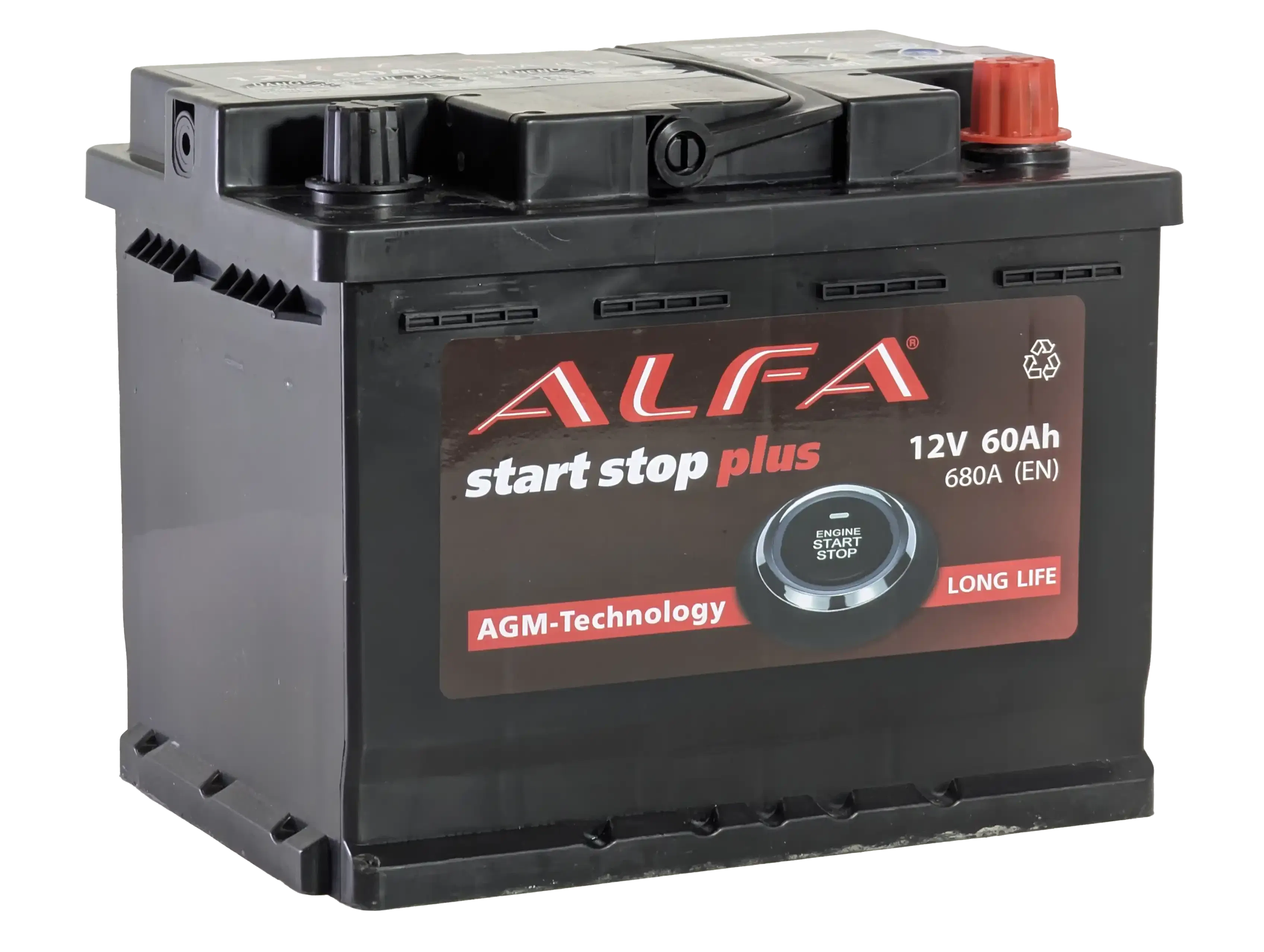 Аккумулятор ALFA AGM 60Ah 680A R+