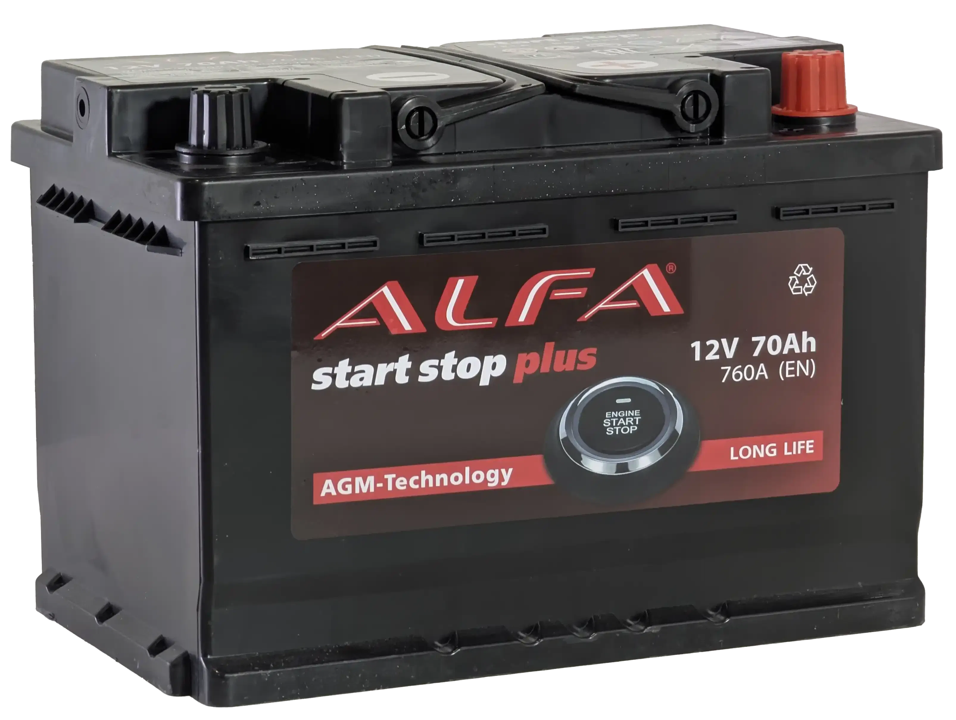 Аккумулятор ALFA AGM 70Ah 760A R+
