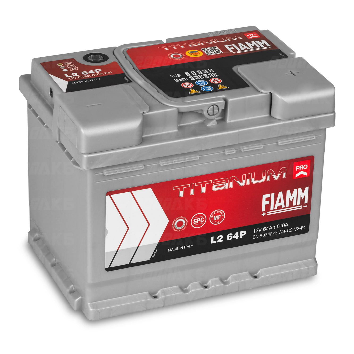 Аккумулятор FIAMM 64Ah 610A R+