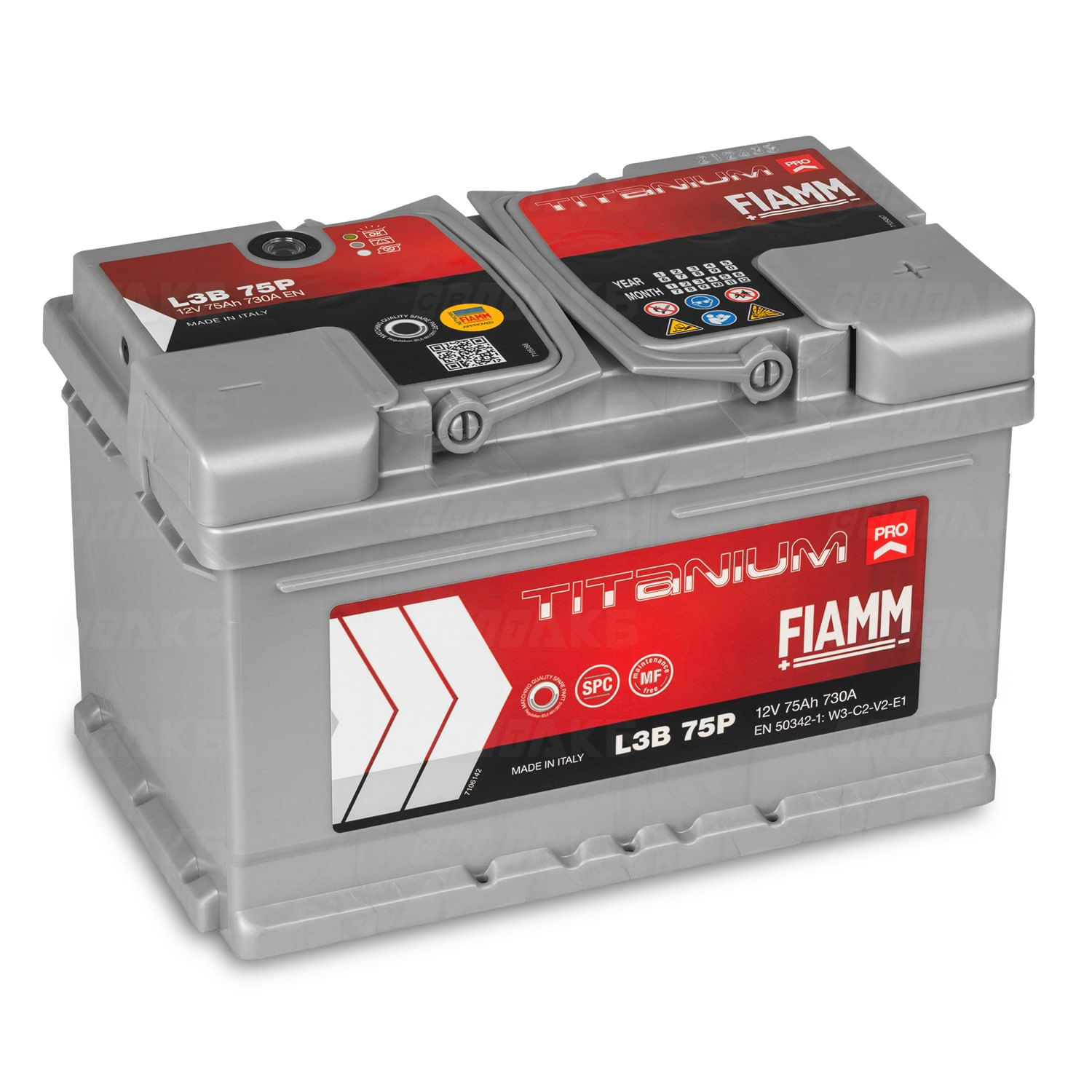 Аккумулятор FIAMM 75Ah 730A R+ низкий