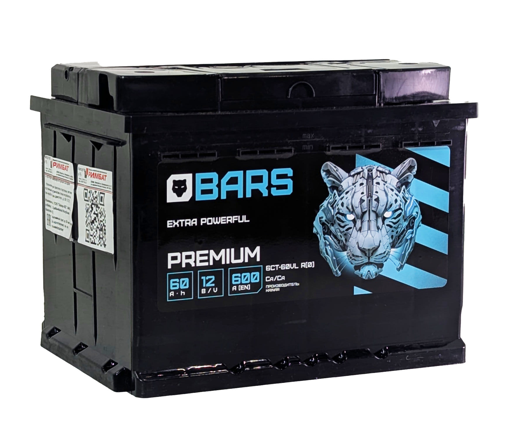 Аккумулятор BARS Premium 60Ah 600A R+