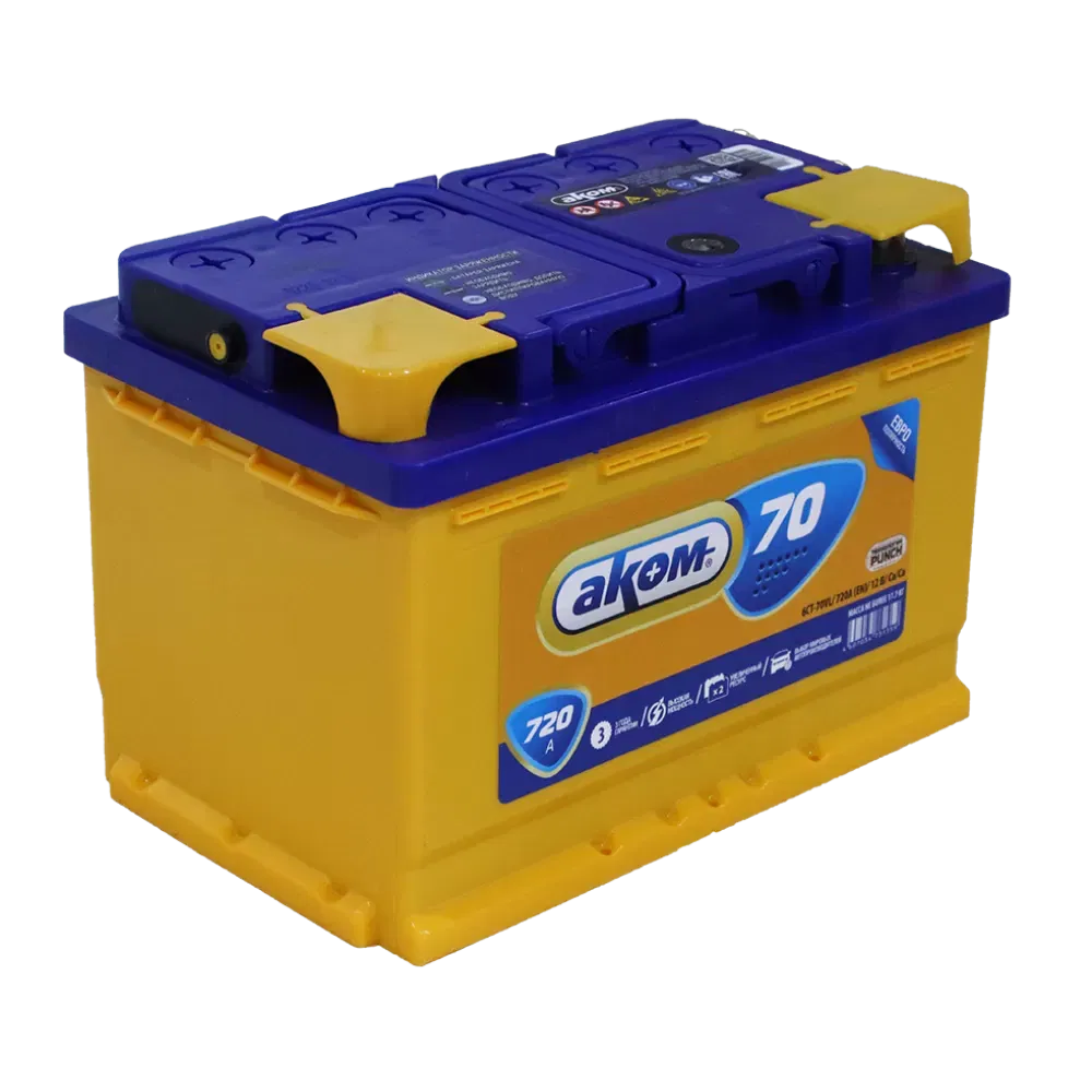 Аккумулятор AKOM 70Ah 720A R+