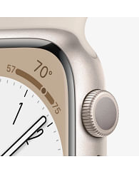 Apple Watch Series 8 GPS 45mm Starlight Aluminium Case with Starlight Sport Band - Regular Apple