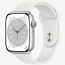 Apple Watch Series 8 GPS 45mm Silver Aluminium Case with White Sport Band - Regular Apple MP6N3