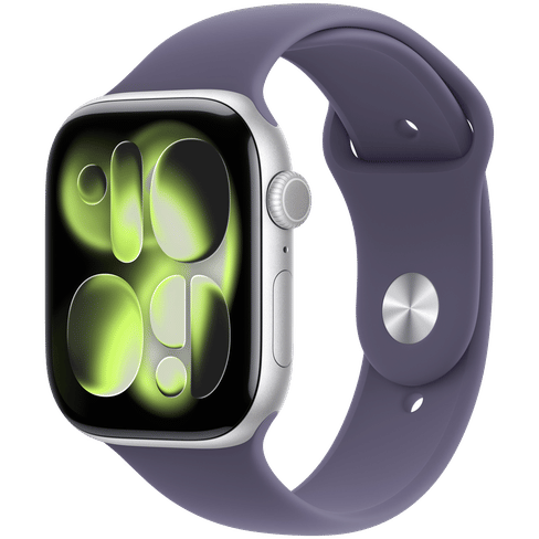 Watch Series 11 GPS 46mm Silver Aluminium Case with Purple Fog Sport Band - M/L Apple MEVA4